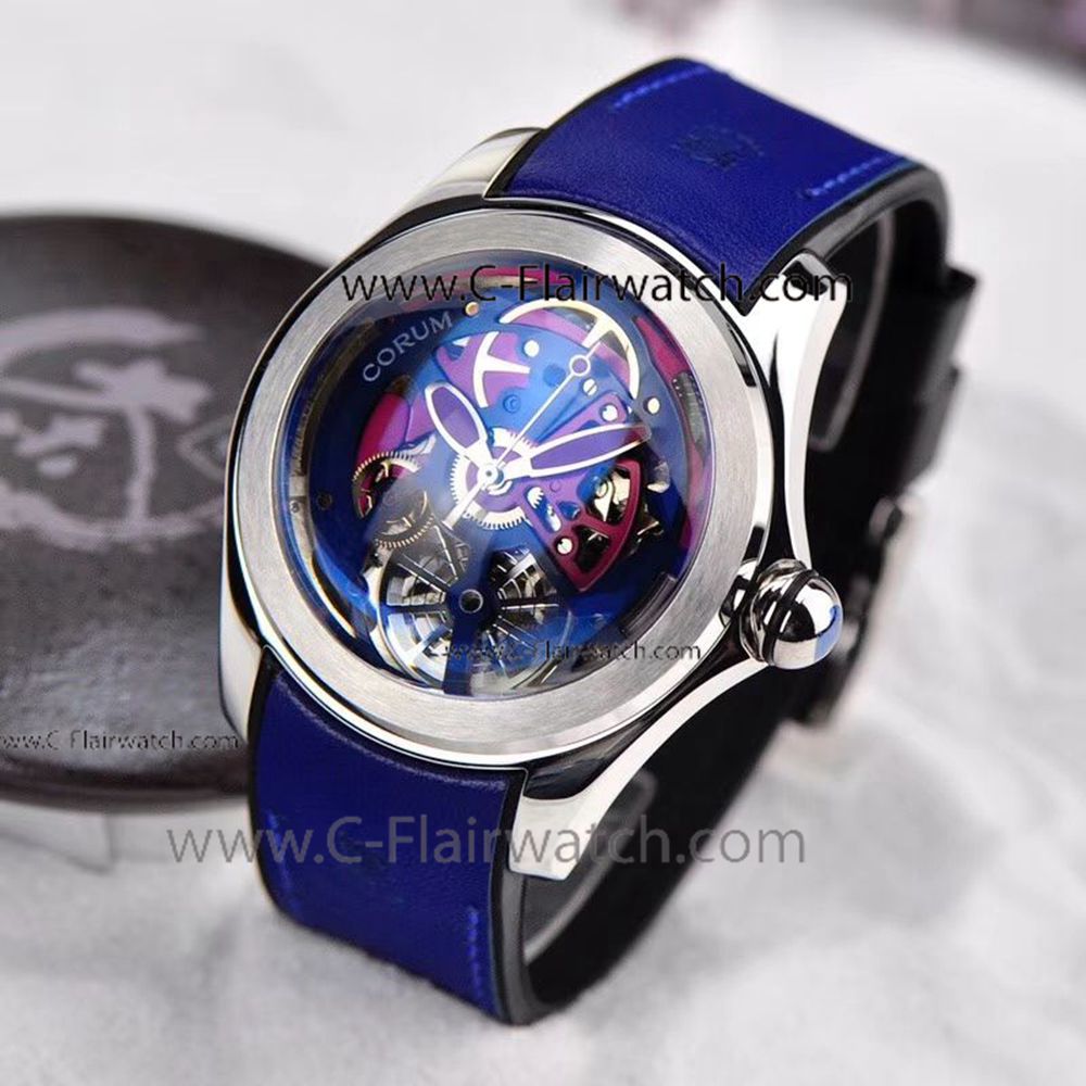 Copy Corum Skeleton Bubble Squelette Watch Silver Case
